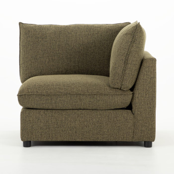 Zoey 5 Seater Corner Modular Sofa With Ottoman, Green