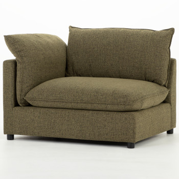 Zoey 5 Seater Corner Modular Sofa With Ottoman, Green