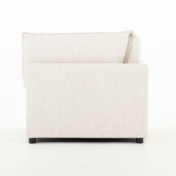 Zoey 5 Seater Corner Modular Sofa With Ottoman, Natural