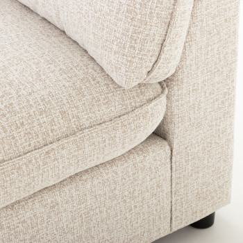 Zoey 5 Seater Corner Modular Sofa With Ottoman, Natural