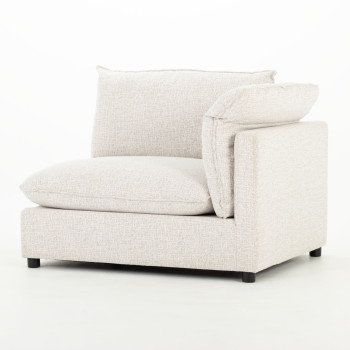 Zoey 5 Seater Corner Modular Sofa With Ottoman, Natural