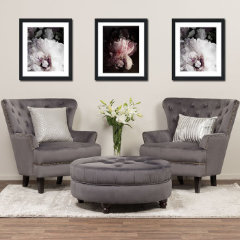 Elyse Velvet Chair, Steel