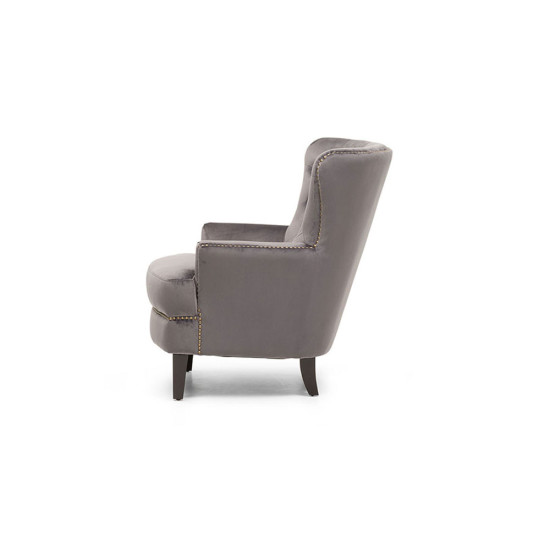Elyse Velvet Chair, Steel
