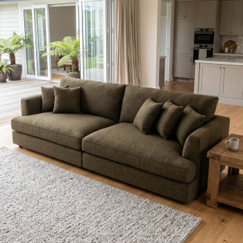 Hampshire Oversized 4 Seater Sofa, Olive Green