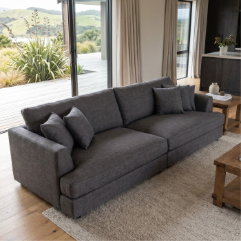 Hampshire Oversized 4 Seater Sofa, Dark Grey