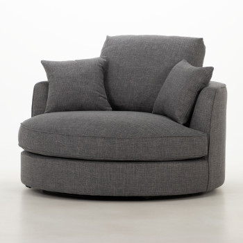 Hampshire Swivel Chair, Dark Grey