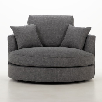 Hampshire Swivel Chair, Dark Grey