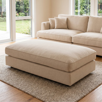 Hampshire Oversized Ottoman, Oatmeal