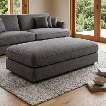 Hampshire Oversized Ottoman, Dark Grey