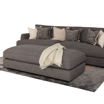 Hampton Oversized Ottoman, Dark Grey