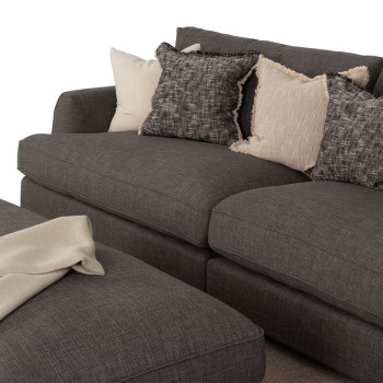 Hampton Oversized Ottoman, Dark Grey