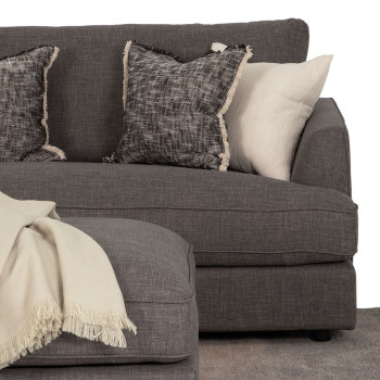 Hampton Oversized Ottoman, Dark Grey