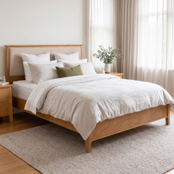 Emery Queen Bed Frame, Light
