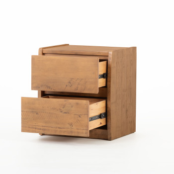 Ashby 2 Drawer Bedside, Rustic Brown