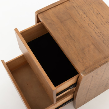 Ashby 2 Drawer Bedside, Rustic Brown