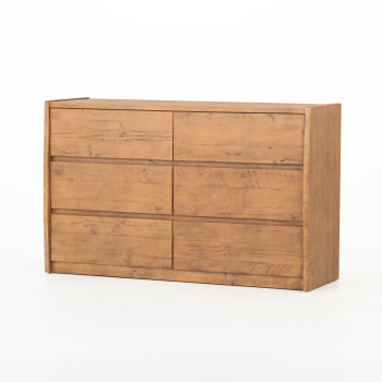 Ashby 6 Drawer Lowboy, Rustic Brown