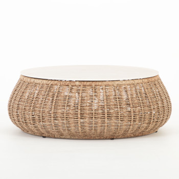Tangier Outdoor Round Coffee Table, Natural