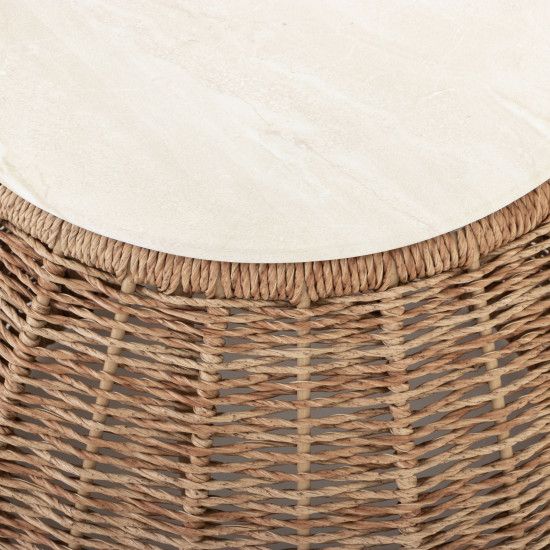 Tangier Indoor/Outdoor Round Side Table, Natural