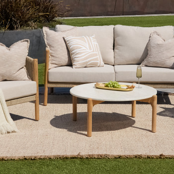 Cuba Outdoor Round Coffee Table - W99, Natural