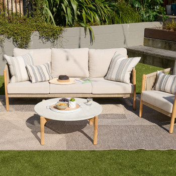 Cuba Outdoor Round Coffee Table - W99, Natural