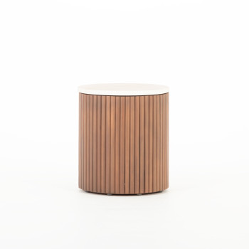 Dakota Outdoor Side Table - W40, Walnut Brown