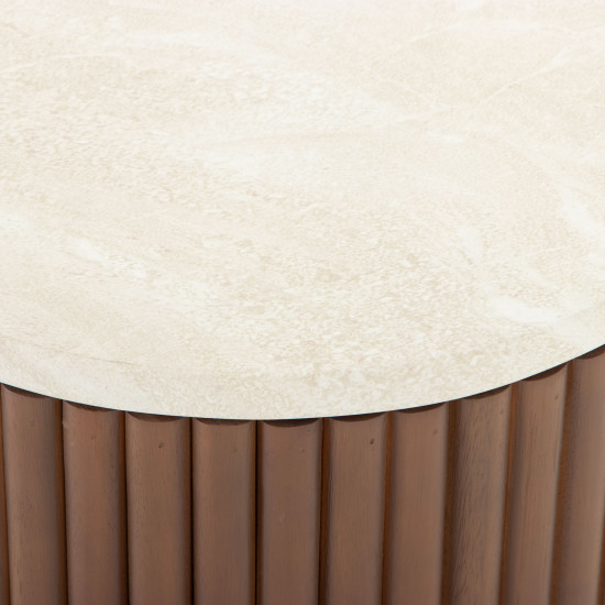 Dakota Indoor/Outdoor Side Table - W40, Walnut Brown