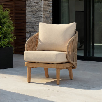 Aegina Outdoor 1 Seater, Oatmeal