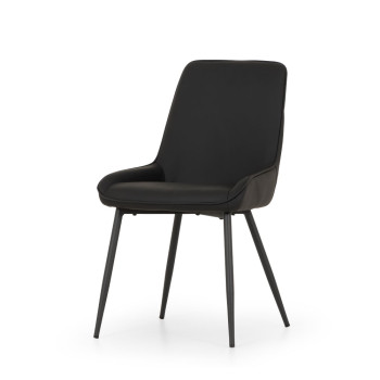 Brookby Dining Chair With Metal Leg, Black