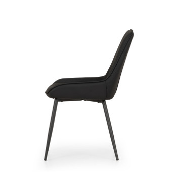 Brookby Dining Chair With Metal Leg, Black