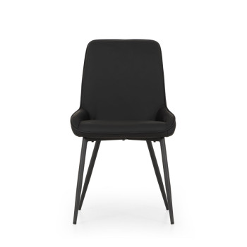 Brookby Dining Chair With Metal Leg, Black