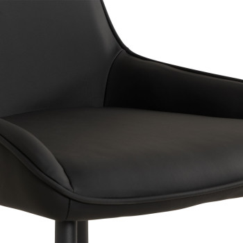 Brookby Dining Chair With Metal Leg, Black