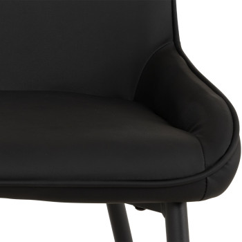 Brookby Dining Chair With Metal Leg, Black