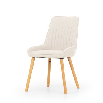 Parker Dining Chair With Oak Wood, Light Grey