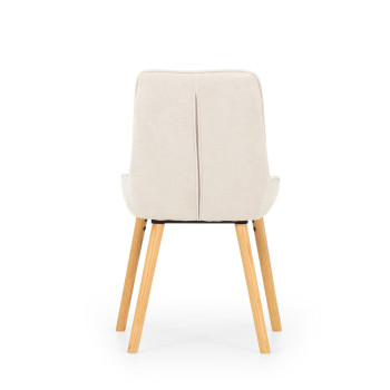 Parker Dining Chair With Oak Wood, Light Grey