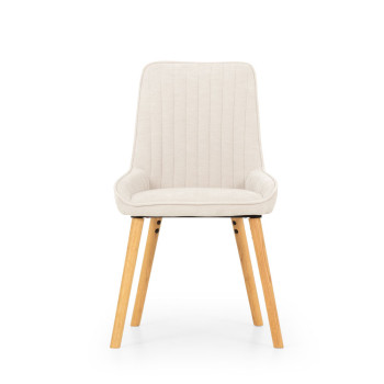 Parker Dining Chair With Oak Wood, Light Grey