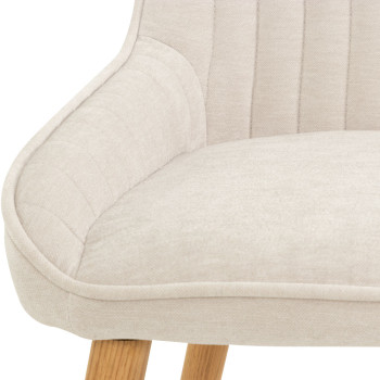 Parker Dining Chair With Oak Wood, Light Grey