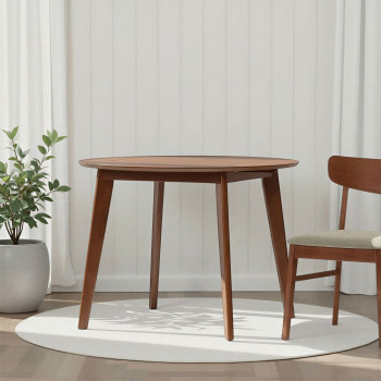 Veno Round Dining Table - W110, Walnut