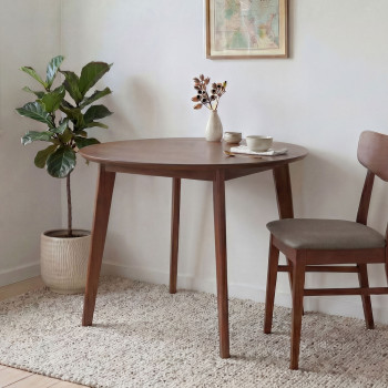 Veno Round Dining Table - W110, Walnut