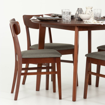 Veno Round Dining Table - W110, Walnut