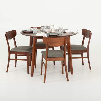 Veno Round Dining Table - W110, Walnut