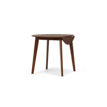 Veno Drop Leaf Round Dining Table - W60/90, Walnut