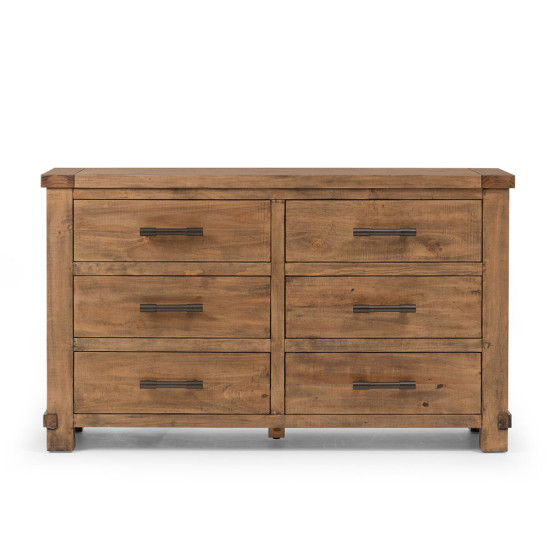 Industrial 6 Drawer Lowboy