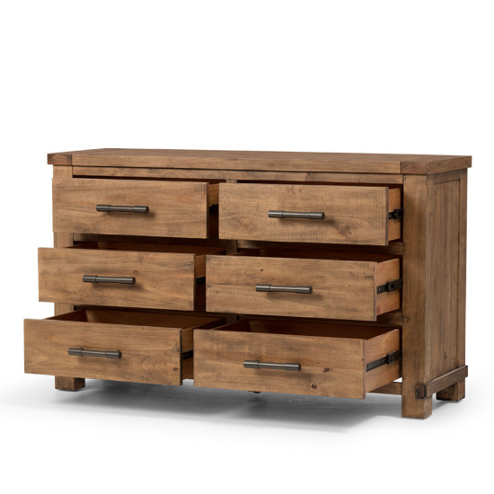 Industrial 6 Drawer Lowboy