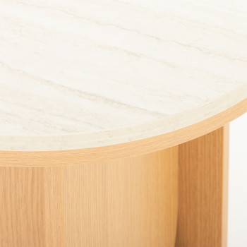 Isla Round Side Table KD, Light Oak