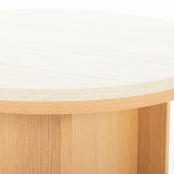 Isla Round Side Table KD, Light Oak