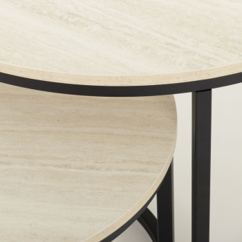 Jemma Set of 2 Round Side Tables KD, Black