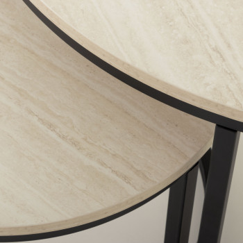 Jemma Set of 2 Round Side Tables KD, Black