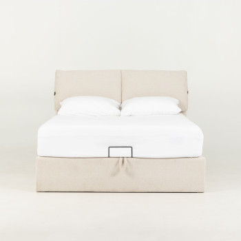 Sabina Lift Up Queen Bed Frame, Oatmeal