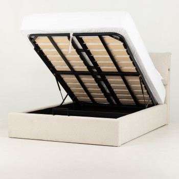 Sabina Lift Up Queen Bed Frame, Oatmeal