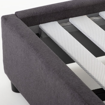 Elise Double Bed Base, Charcoal